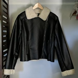 Wild Fable Faux Leather and Shearling Jacket